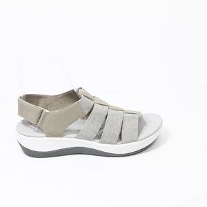 Clarks Cloudsteppers Sandals Women Gladiator Wedge sz 7 Platform Heel